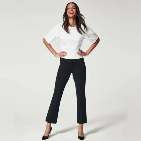 Spanx Polished Kick Flare Black Pants -NWT - Picture 1 of 9